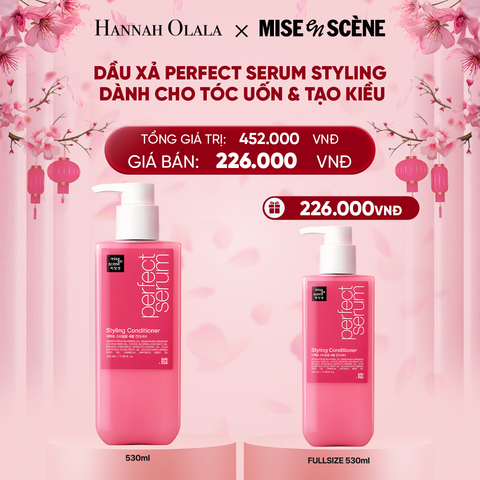  DEAL 8: DẦU XẢ 530ML MISE EN SCENE PERFECT SERUM STYLING DƯỠNG TÓC SUÔN MƯỢT, DỄ VÀO NẾP DÀNH CHO TÓC UỐN [PHIÊN BẢN LOGO CŨ] 