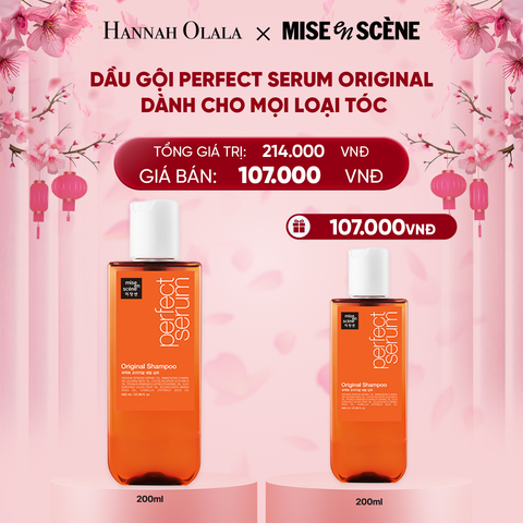  DEAL 9: DẦU GỘI 200ML MISE EN SCENE PERFECT SERUM ORIGINAL DƯỠNG TÓC MỀM MƯỢT, HỖ TRỢ PHỤC HỒI TÓC HƯ TỔN [PHIÊN BẢN LOGO CŨ] 