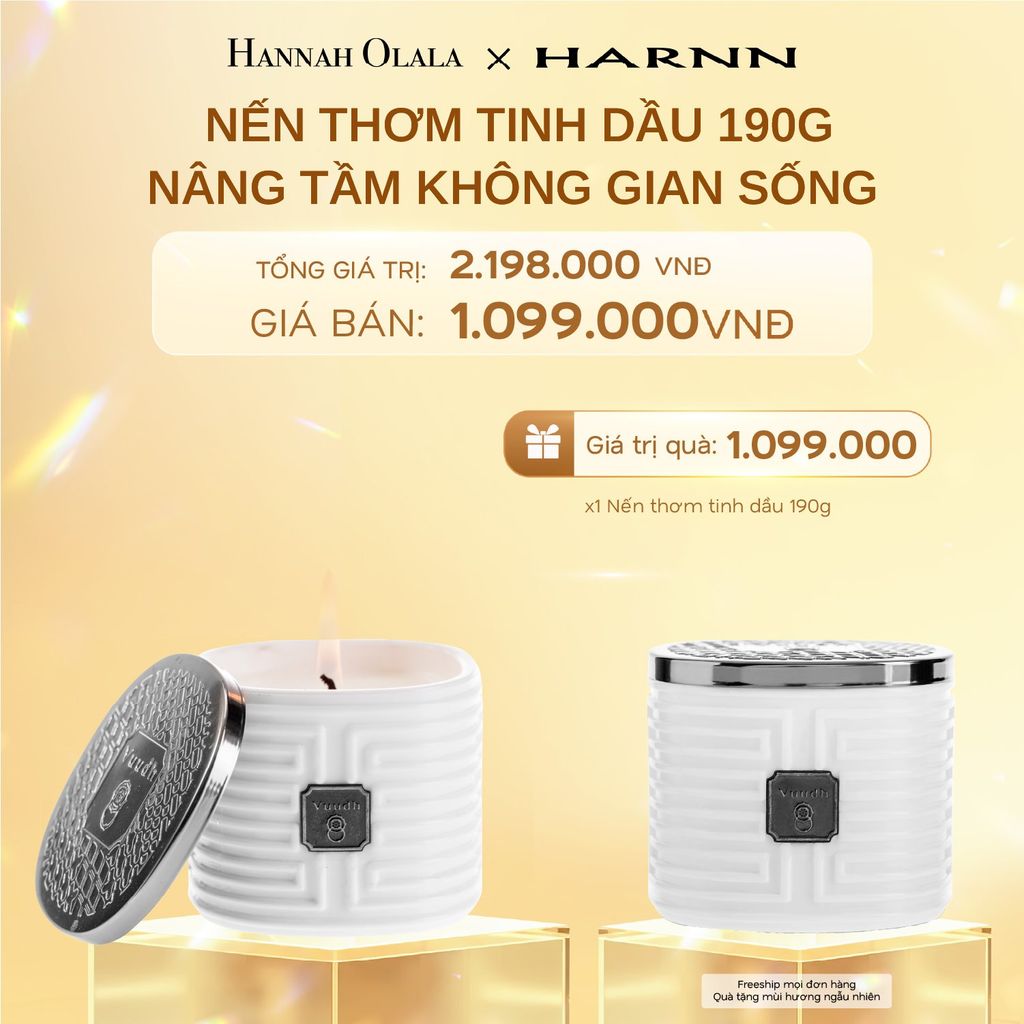 DEAL 10: [B1G1] NẾN THƠM TINH DẦU HARNN 190G - NÂNG TẦM KHÔNG GIAN SỐNG 