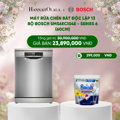  E1401_DEAL 10: MÁY RỬA CHÉN BÁT ĐỘC LẬP 13 BỘ BOSCH SMS6ECI04E - SERIES 6 (60CM) 