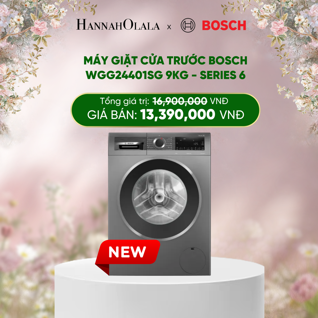  E1389_DEAL 24: MÁY GIẶT CỬA TRƯỚC BOSCH WGG24401SG 9KG - SERIES 6 
