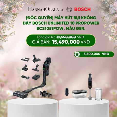  E1409_DEAL 2: [ĐỘC QUYỀN] MÁY HÚT BỤI KHÔNG DÂY BOSCH UNLIMITED 10 PROPOWER BCS1051POW, MÀU ĐEN. 