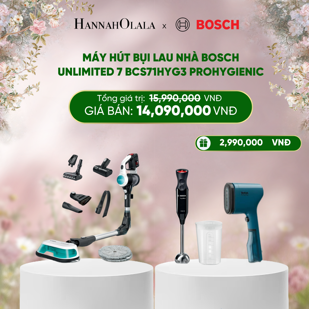  E1406_DEAL 5: MÁY HÚT BỤI LAU NHÀ BOSCH UNLIMITED 7 BCS71HYG3 PROHYGIENIC 