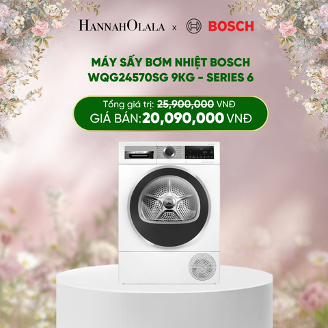  E1405_DEAL 6: MÁY SẤY BƠM NHIỆT BOSCH WQG24570SG 9KG - SERIES 6 