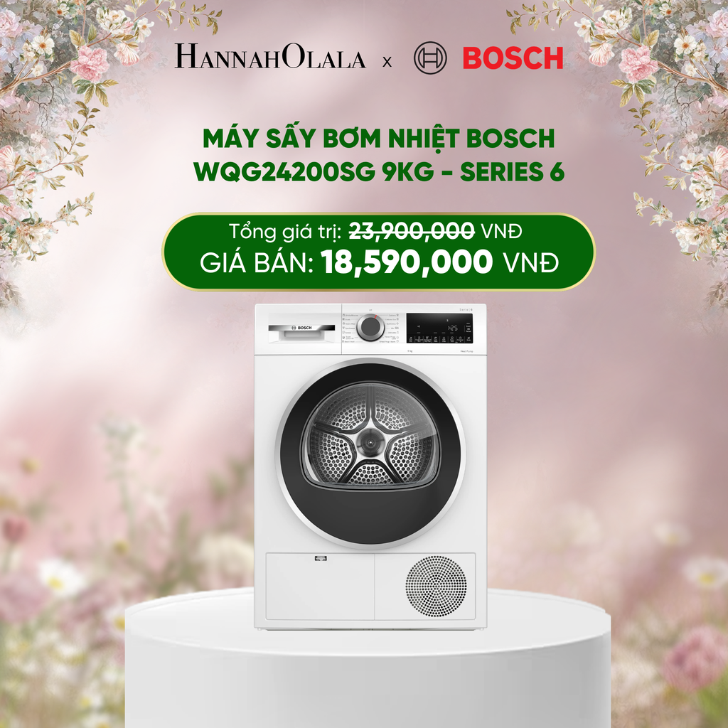  E1404_DEAL 7: MÁY SẤY BƠM NHIỆT BOSCH WQG24200SG 9KG - SERIES 6 