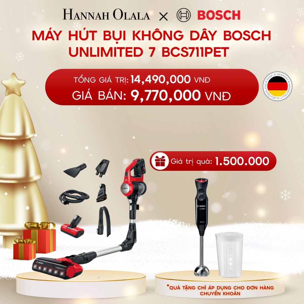  DEAL 4: MÁY HÚT BỤI KHÔNG DÂY BOSCH UNLIMITED 7 BCS711PET 