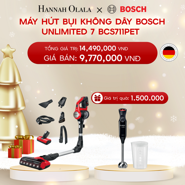  A377_DEAL 4: MÁY HÚT BỤI KHÔNG DÂY BOSCH UNLIMITED 7 BCS711PET 