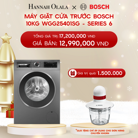 DEAL 8: MÁY GIẶT CỬA TRƯỚC BOSCH 10KG WGG25401SG - SERIES 6 