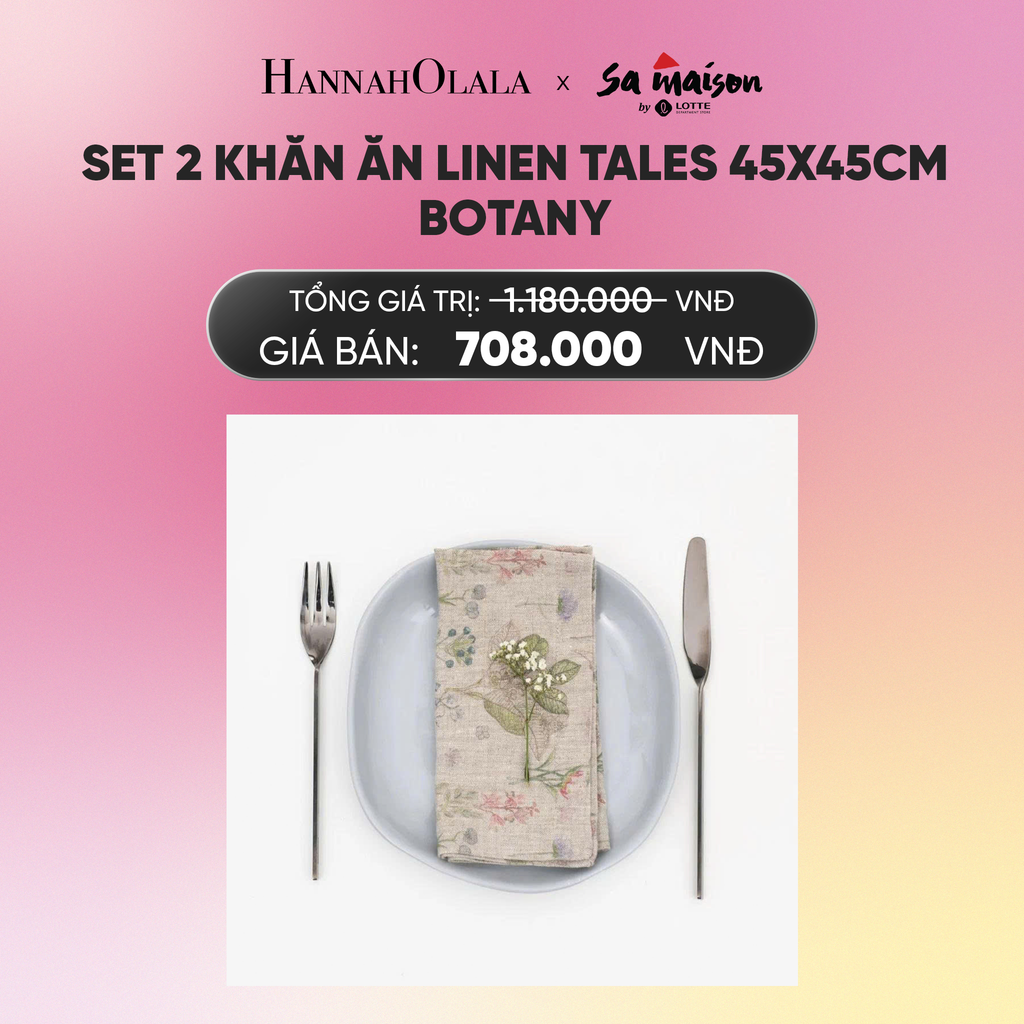  FLASH DEAL 5: SET 2 KHĂN ĂN LINEN TALES 45X45CM_A612 