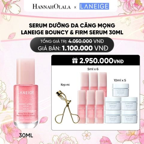  SERUM TĂNG CƯỜNG COLLAGEN, LÀM MỜ DẤU HIỆU LÃO HÓA, GIÚP DA CĂNG SÁNG LANEIGE BOUNCY & FIRM SERUM 30ML 