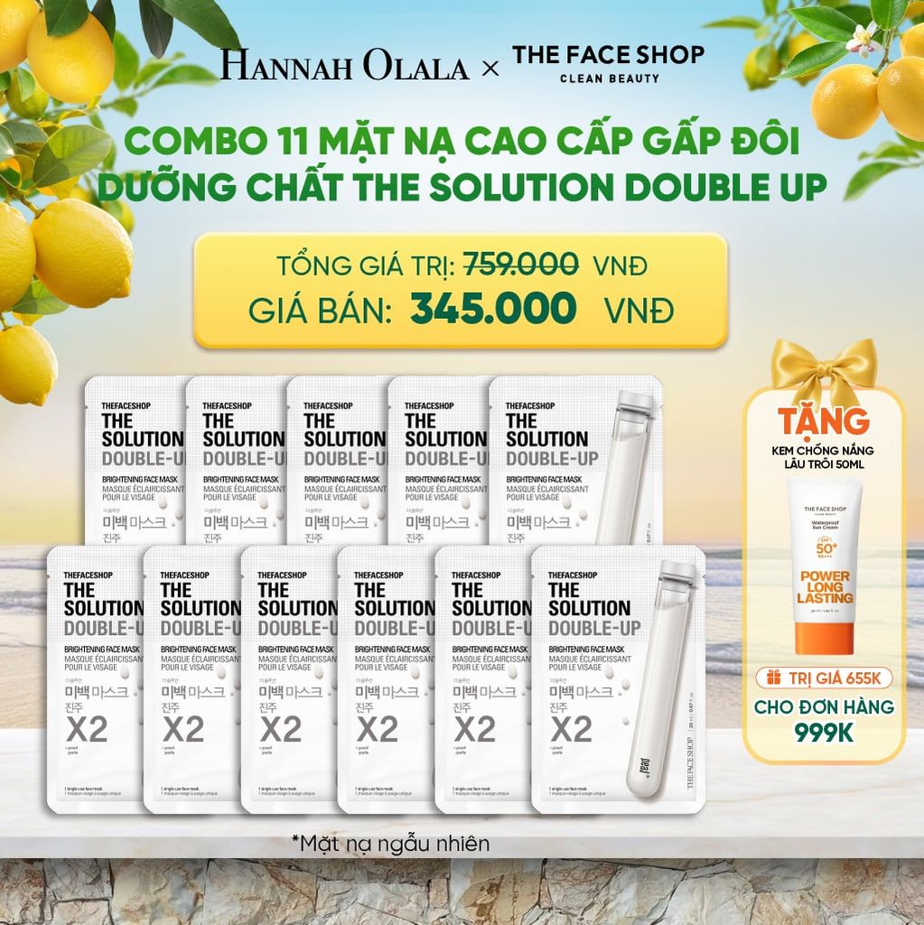  COMBO 11 MẶT NẠ CAO CẤP GẤP ĐÔI DƯỠNG CHẤT THE SOLUTION DOUBLE UP 