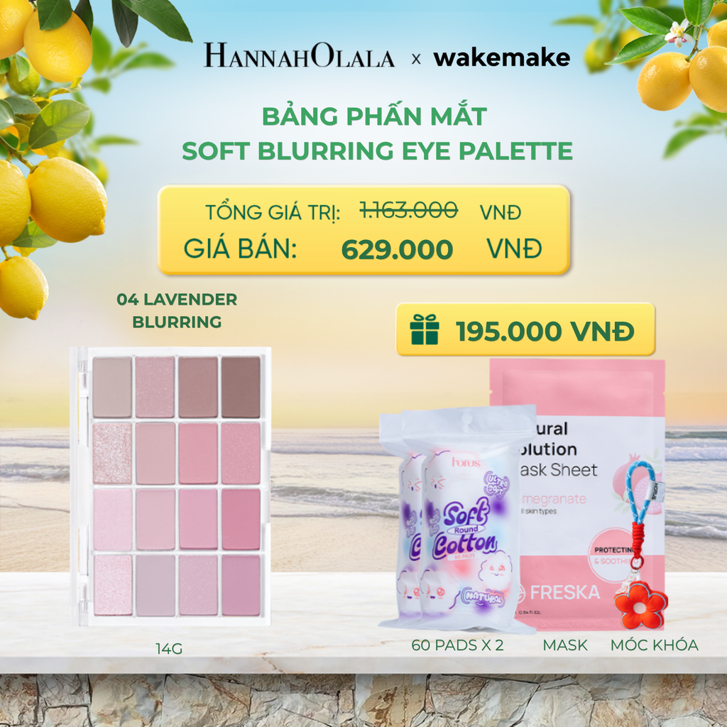  WAKEMAKE BẢNG PHẤN MẮT SOFT BLURRING EYE PALETTE 14G - A449 