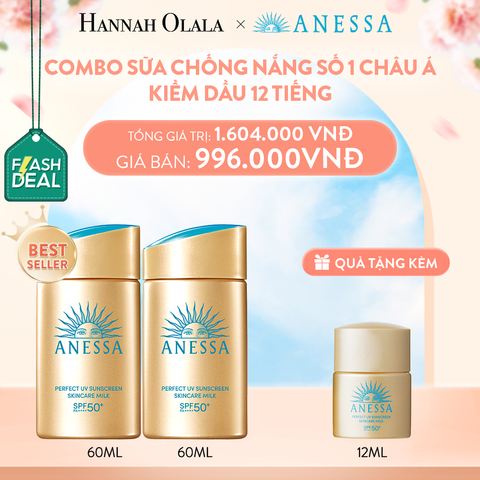  A2002_DEAL 2.1: [FLASH DEAL] COMBO SỮA CHỐNG NẮNG DƯỠNG DA KIỀM DẦU BẢO VỆ HOÀN HẢO ANESSA GOLD MILK SPF50+ PA++++ 60MLX2 