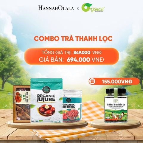  COMBO TRÀ THANH LỌC 1 X TÁO ĐỎ HỮU CƠ SONLANGA 500GR 1 X KỶ TỬ HỮU CƠ SONLANGA 200GR 1X LINH CHI MÙA 80GR - DEAL 4_E102 