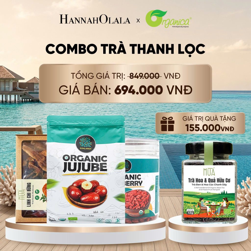  COMBO TRÀ THANH LỌC 1 X TÁO ĐỎ HỮU CƠ SONLANGA 500GR 1 X KỶ TỬ HỮU CƠ SONLANGA 200GR 1X LINH CHI MÙA 80GR - DEAL 4 