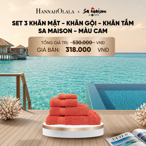  SET 3 KHĂN MẶT KHĂN GỘI KHĂN TẮM SA MAISON - DEAL 16_ D1048 