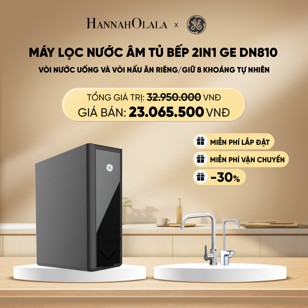  DEAL 4: MÁY LỌC NƯỚC ÂM TỦ BẾP 2IN1 GE DN810 - VÒI NƯỚC UỐNG VÀ VÒI NẤU ĂN RIÊNG/GIỮ 8 KHOÁNG TỰ NHIÊN 