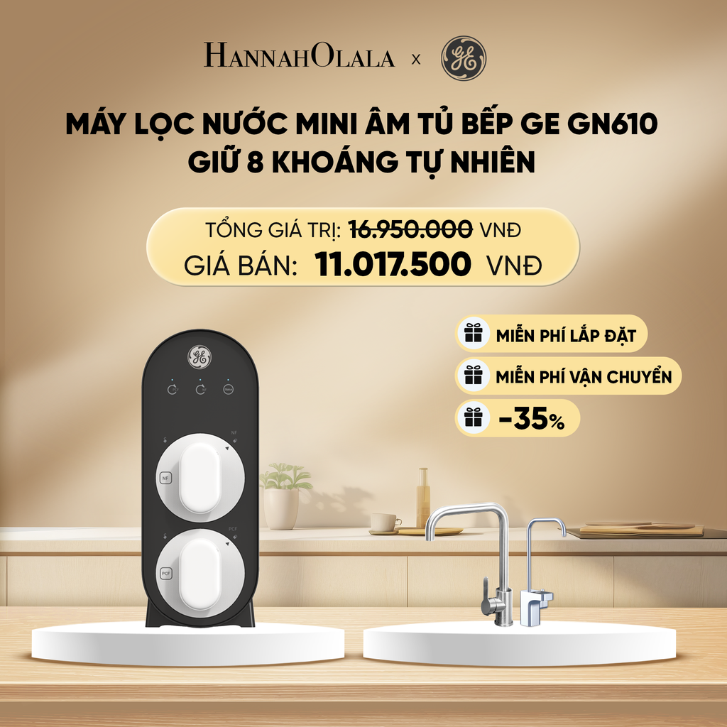  DEAL 3: MÁY LỌC NƯỚC MINI ÂM TỦ BẾP GE GN610 - GIỮ 8 KHOÁNG TỰ NHIÊN 