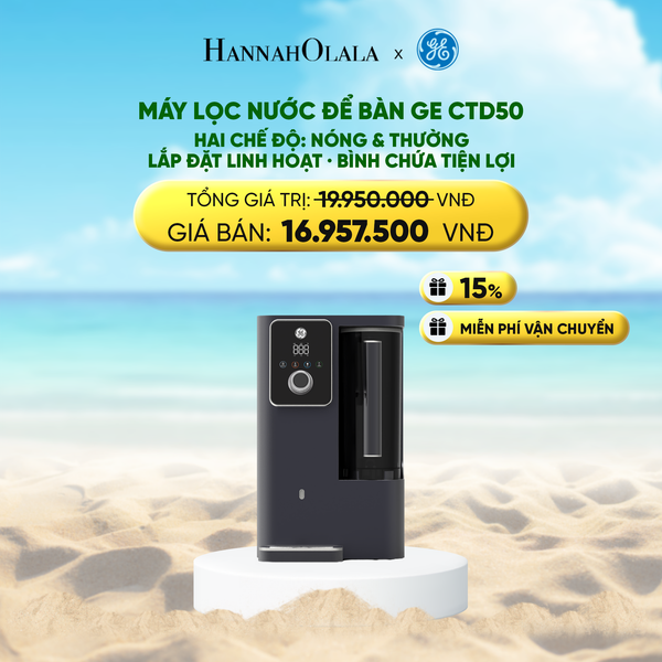  MÁY LỌC NƯỚC ĐỂ BÀN GE CTD50 - HAI CHẾ ĐỘ: NÓNG & THƯỜNG · LẮP ĐẶT LINH HOẠT · BÌNH CHỨA TIỆN LỢI 