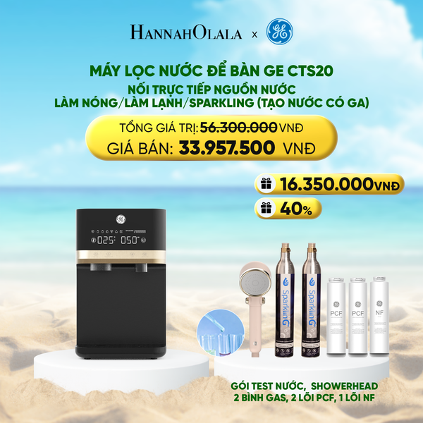  DEAL 2: MÁY LỌC NƯỚC ĐỂ BÀN GE CTS20 NỐI TRỰC TIẾP NGUỒN NƯỚC - LÀM NÓNG/LÀM LẠNH/SPARKLING (TẠO NƯỚC CÓ GA) 
