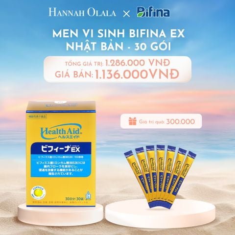  C847_DEAL 1: MEN VI SINH BIFINA EX NHẬT BẢN - HỘP 30 GÓI - HỖ TRỢ VIÊM ĐẠI TRÀNG, RUỘT KÍCH THÍCH, RỐI LOẠN TIÊU HÓA 
