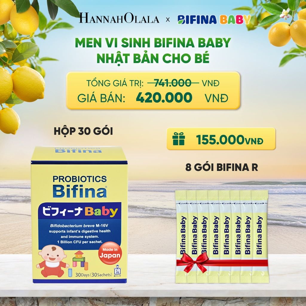  MEN VI SINH BIFINA BABY NHẬT BẢN CHO BÉ HỘP 30 GÓI - DEAL 1 