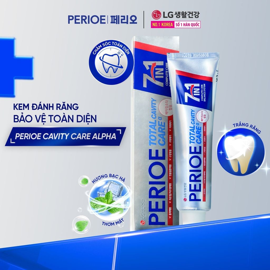  COMBO 06 KEM ĐÁNH RĂNG PERIOE CAVITY CARE ALPHA 180G 