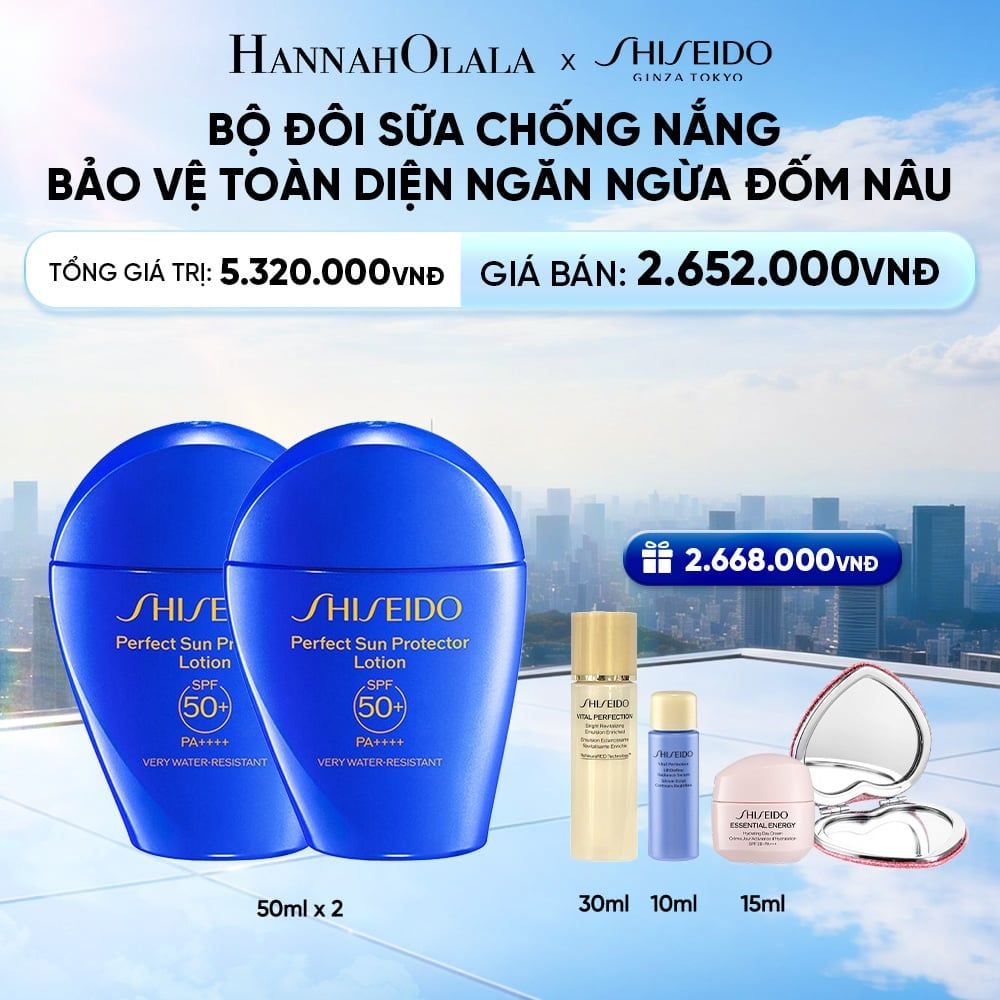  COMBO X2 CHỐNG NẮNG TOÀN DIỆN NGĂN NGỪA LÃO HÓA LÀM MỜ ĐỐM NÂU NHỜ CÔNG NGHỆ PROFENCEL-SỮA CHỐNG NẮNG DƯỠNG DA SHISEIDO - DEAL 13 