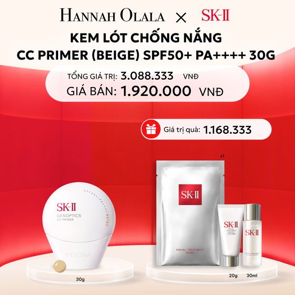  DEAL 10: KEM LÓT CHỐNG NẮNG SK-II CC PRIMER MÀU BEIGE 30G 