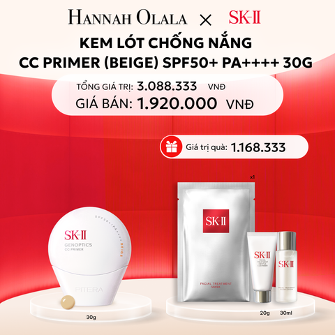  DEAL 10: KEM LÓT CHỐNG NẮNG SK-II CC PRIMER MÀU BEIGE 30G 