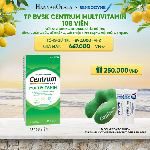 MỚI - TP BVSK CENTRUM MULTIVITAMIN 108 VIÊN VỚI 22 VITAMIN & KHOÁNG CHẤT HỖ TRỢ TĂNG CƯỜNG SỨC ĐỀ KHÁNG, CẢI THIỆN TÌNH TRẠNG MỆT MỎI & THỊ LỰC - A1957 