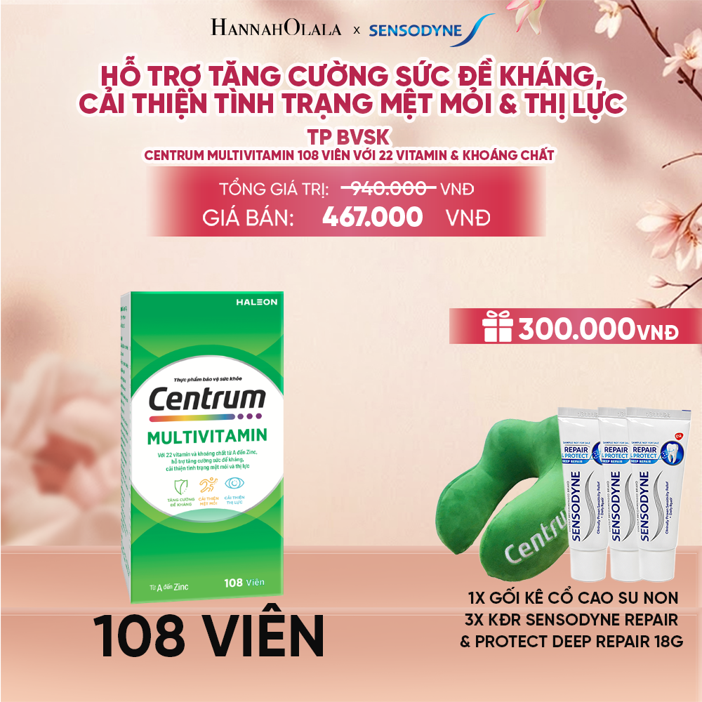  TP BVSK CENTRUM MULTIVITAMIN 108 VIÊN VỚI 22 VITAMIN & KHOÁNG CHẤT HỖ TRỢ TĂNG CƯỜNG SỨC ĐỀ KHÁNG, CẢI THIỆN TÌNH TRẠNG MỆT MỎI & THỊ LỰC - A677 