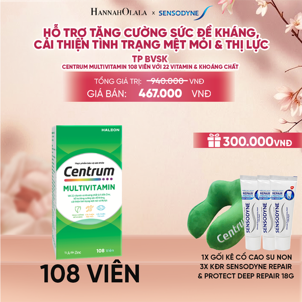  TP BVSK CENTRUM MULTIVITAMIN 108 VIÊN VỚI 22 VITAMIN & KHOÁNG CHẤT HỖ TRỢ TĂNG CƯỜNG SỨC ĐỀ KHÁNG, CẢI THIỆN TÌNH TRẠNG MỆT MỎI & THỊ LỰC - A677 