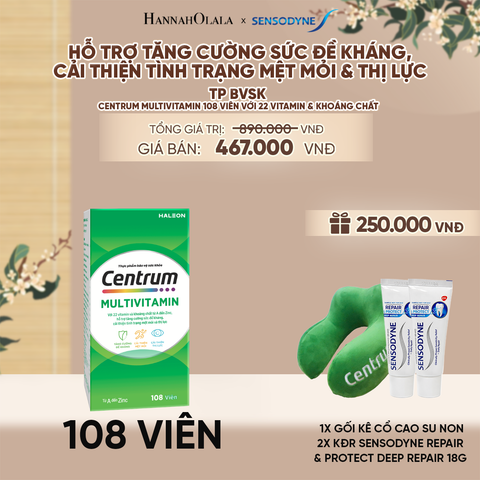  TP BVSK CENTRUM MULTIVITAMIN 108 VIÊN VỚI 22 VITAMIN & KHOÁNG CHẤT HỖ TRỢ TĂNG CƯỜNG SỨC ĐỀ KHÁNG, CẢI THIỆN TÌNH TRẠNG MỆT MỎI & THỊ LỰC - A2620 