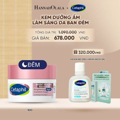  KEM DƯỠNG ẨM SÁNG DA BAN ĐÊM DỊU LÀNH CHO DA NHẠY CẢM CETAPHIL BRIGHT HEALTHY RADIANCE NIGHT CREAM 50G DEAL 8: - A1207 