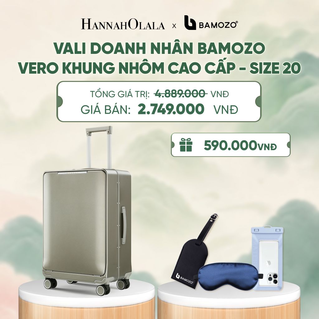  VALI DOANH NHÂN BAMOZO VERO KHUNG NHÔM CAO CẤP (TẶNG TAG HÀNH LÝ DA + TÚI ĐỰNG ĐT CHỐNG NƯỚC + BỊT MẮT LỤA SATIN) - DEAL 5 - A797 