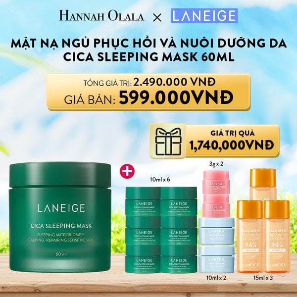  D4_DEAL 12: MUA 1 MẶT NẠ NGỦ PHỤC HỒI VÀ NUÔI DƯỠNG DA LANEIGE CICA SLEEPING MASK 60ML 