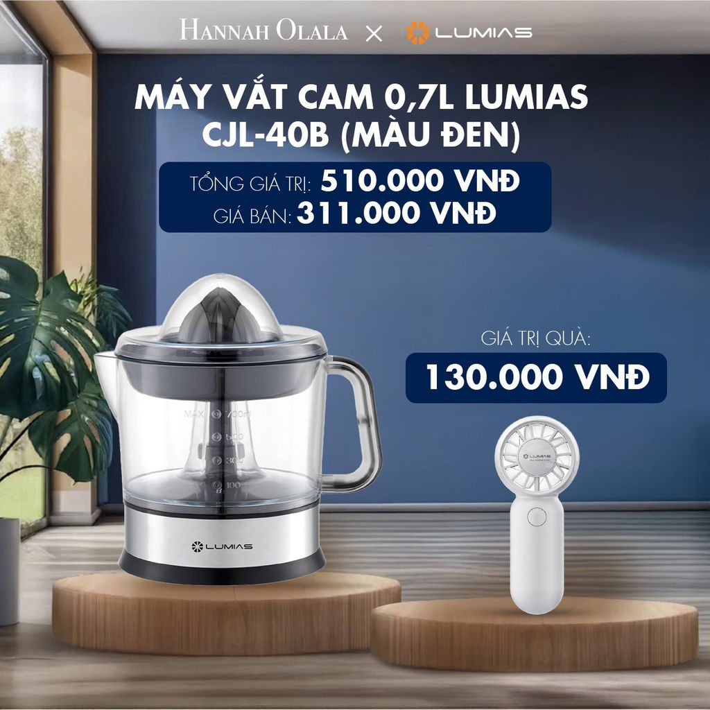  M54_DEAL 18: MÁY VẮT CAM 0,7L LUMIAS CJL-40B (MÀU ĐEN) 