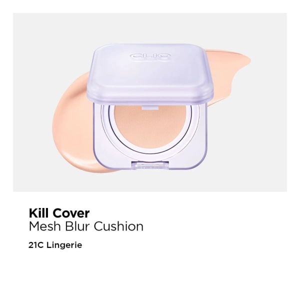  PHẤN NƯỚC MỊN LÌ, CHE PHỦ LỖ CHÂN LÔNG CLIO KILL COVER MESH BLUR CUSHION (TẶNG KÈM LÕI) 