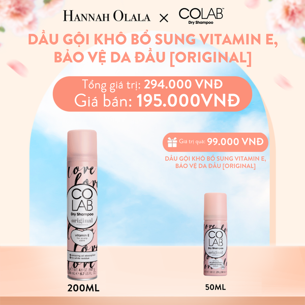  A203_DEAL 3A: MUA 1 DẦU GỘI KHÔ COLAB BỔ SUNG VITAMIN E, BẢO VỆ DA ĐẦU [ORIGINAL] 200ML TẶNG 1 DẦU GỘI KHÔ COLAB BỔ SUNG VITAMIN E, BẢO VỆ DA ĐẦU [TRUYỀN THỐNG] 50ML 
