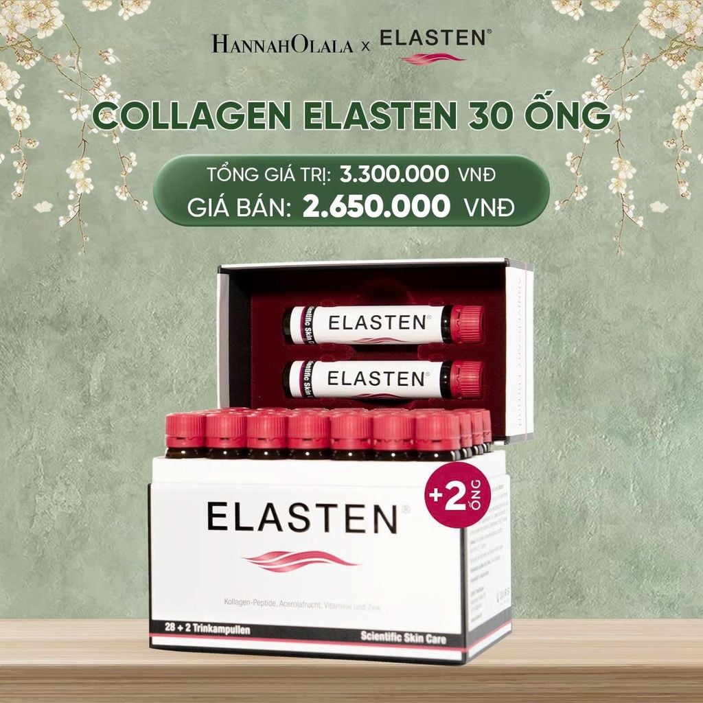  DEAL 1: [FLASH DEAL] 1 HỘP 30 ỐNG COLLAGEN ELASTEN HỘP 30 ỐNG X 25ML 