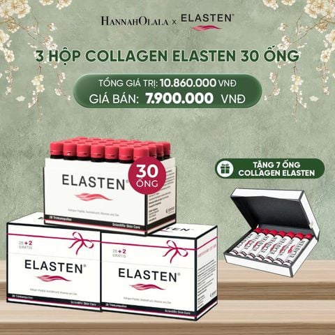  DEAL 5: 3 HỘP 30 ỐNG COLLAGEN ELASTEN HỘP 30 ỐNG X 25ML 