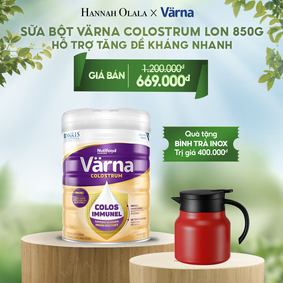  T30_DEAL 4: SỮA BỘT VARNA COLOSTRUM LON 850G - HỖ TRỢ TĂNG ĐỀ KHÁNG 