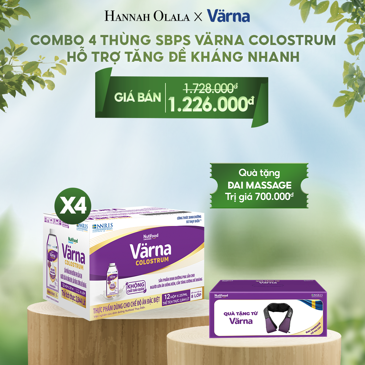  T26_DEAL 10: COMBO 4 THÙNG SỮA BỘT PHA SẴN VARNA COLOSTRUM HỘP GIẤY (48 HỘP X 237ML) 