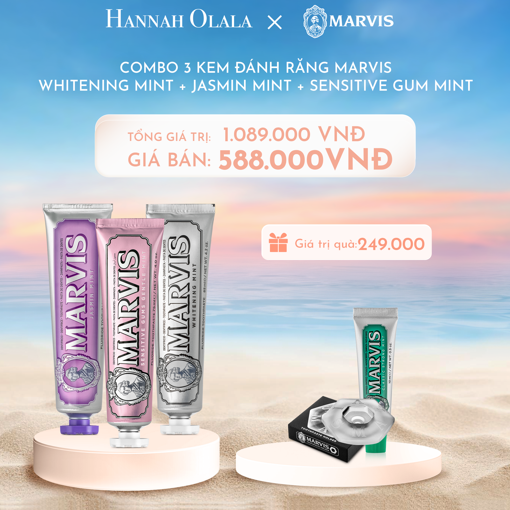  C220_DEAL 9: COMBO 3 KEM ĐÁNH RĂNG MARVIS 
