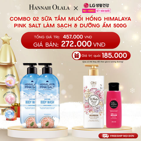  DEAL 10: COMBO 2 SỮA TẮM MUỐI HỒNG HIMALAYA PINK SALT LÀM SẠCH & DƯỠNG ẨM 500G 