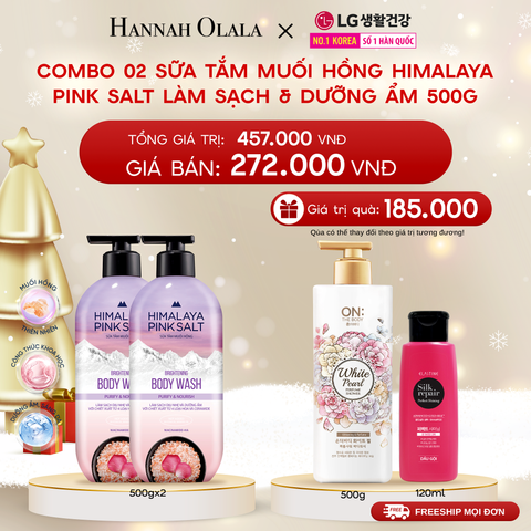  DEAL 10: COMBO 2 SỮA TẮM MUỐI HỒNG HIMALAYA PINK SALT LÀM SẠCH & DƯỠNG ẨM 500G 