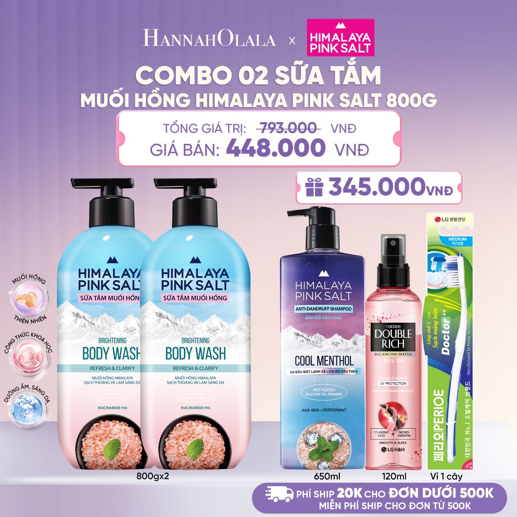  COMBO 02 SỮA TẮM MUỐI HỒNG HIMALAYA PINK SALT TƯƠI MÁT VÀ SẢNG KHOÁI 800G - L097 