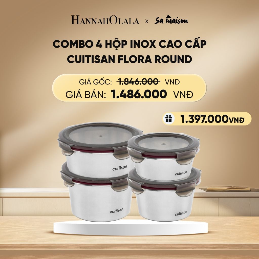 DEAL 15: HỘP INOX CAO CẤP CUITISAN FLORA ROUND 
