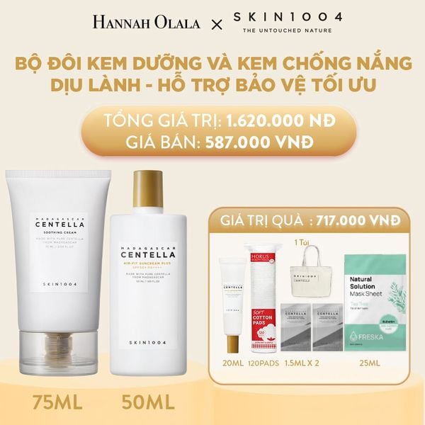  M67_DEAL 7: COMBO KEM DƯỠNG MADAGASCAR CENTELLA SOOTHING CREAM 75ML (IP04) + KEM CHỐNG NẮNG MADAGASCAR CENTELLA AIR-FIT SUNCREAM PLUS 50ML (IP04) 